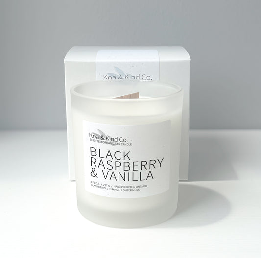 Black Raspberry & Vanilla Scented Soy Candle