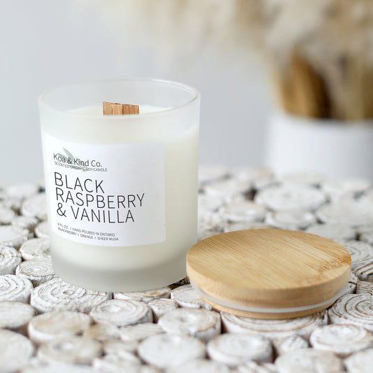 Black Raspberry & Vanilla Scented Soy Candle