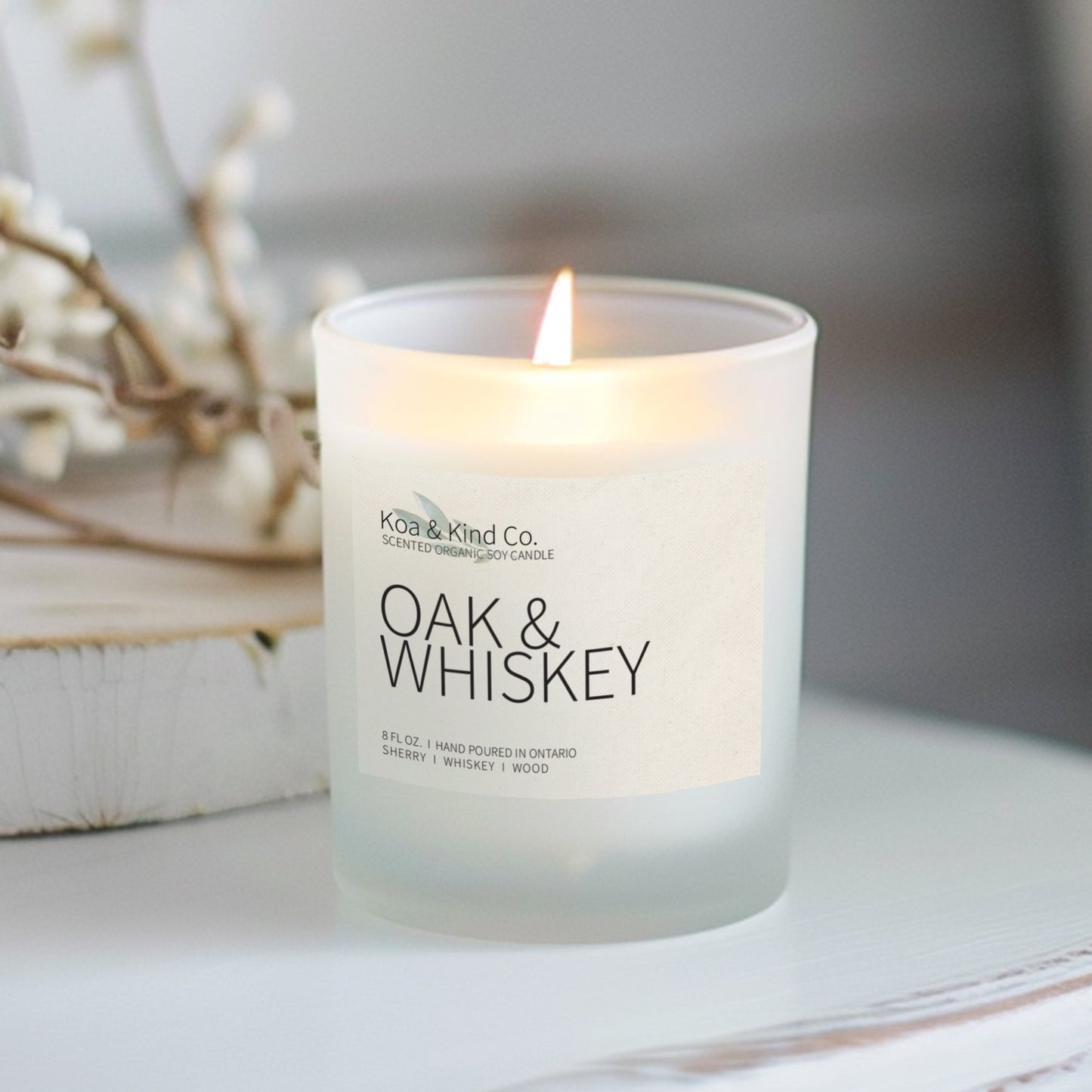 Oak & Whiskey Scented Soy Candle