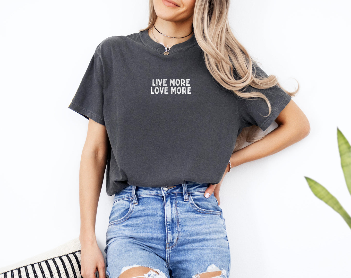 Live More Love More Relaxed Fit Crewneck T-Shirt