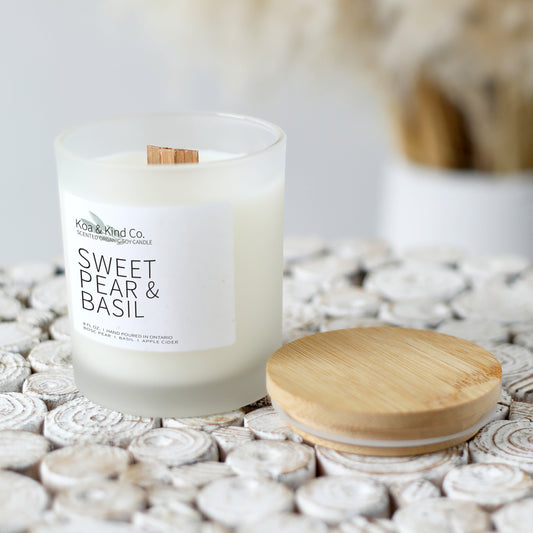 Sweet Pear & Basil Scented Soy Candle